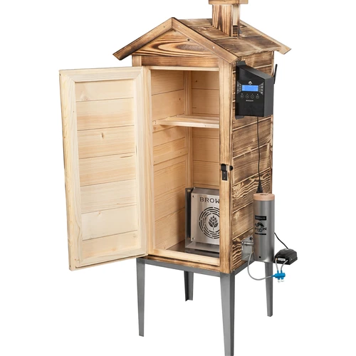 Udírna s Wi-Fi, 200 l - dragON WOOD 100IQ s elektrickým topným modulem a řídicí jednotkou, z opalovaného dřeva - 2