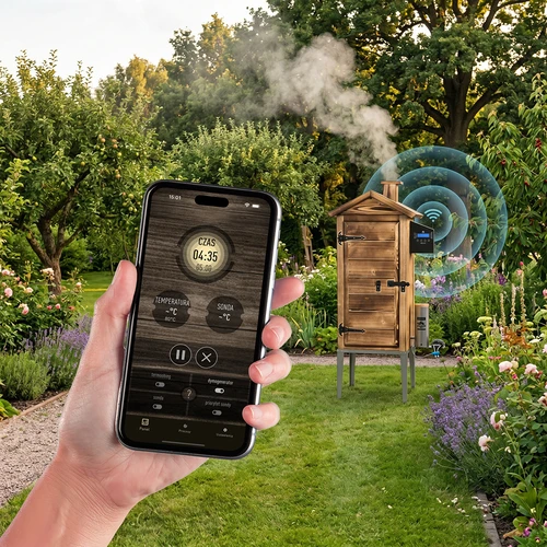Udírna s Wi-Fi, 200 l - dragON WOOD 100IQ s elektrickým topným modulem a řídicí jednotkou, z opalovaného dřeva - 6