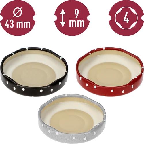 Uzávěr fi 43 mm puntíky mix - 10 ks - 10