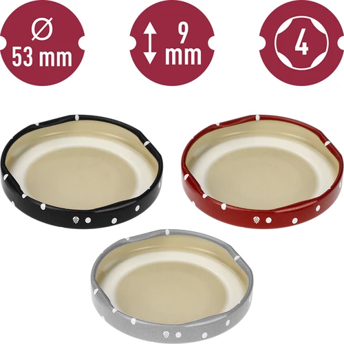 Uzávěr fi 53 puntíky mix - 10 ks. - 10