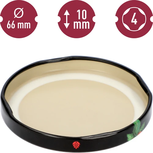 Uzávěr fi 66/4 ovoce na černém pozadí - 10 ks. - 4