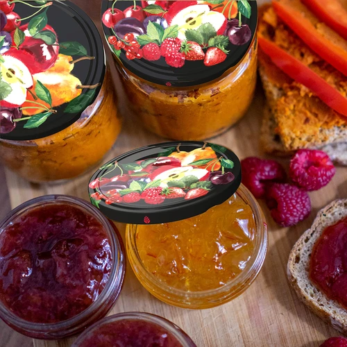 Uzávěr fi 66/4 ovoce na černém pozadí - 10 ks. - 5