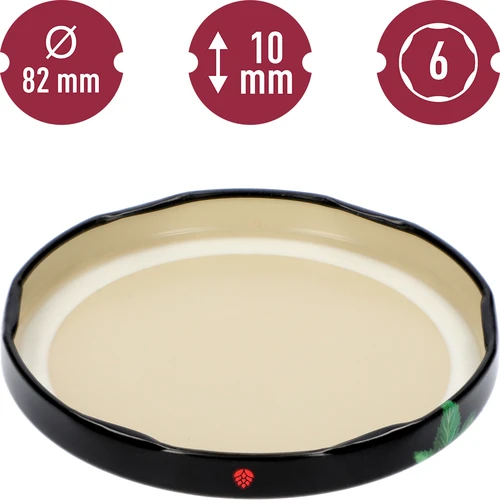 Uzávěr fi 82/6 ovoce na černém pozadí - 10ks. - 4