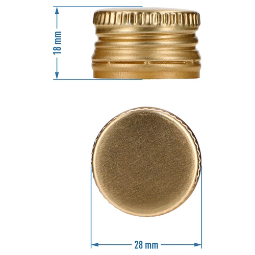 Uzávěr na lahve fi 28/18 - zlatý - 8 ks - 4