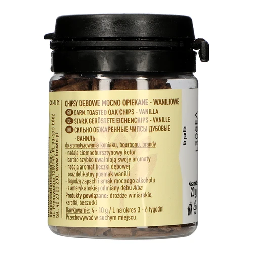 Vanilkové dubové vločky, silně opékané, 20g