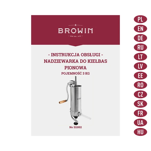 Vertikální plnička na klobásy 3 kg - 8