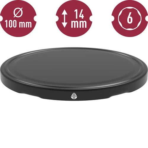 Víčko fi 100 černé - 10 ks - 5