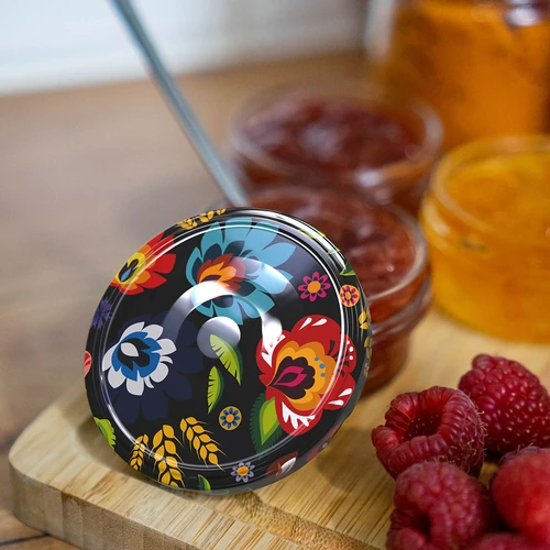 Víčko fi 66/4 černé Folk - 10 ks - 6