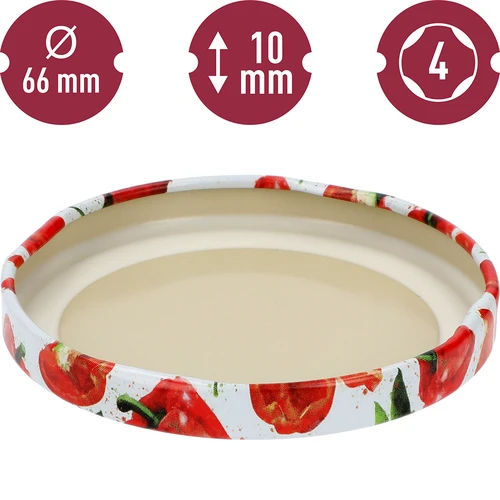 Víčko fi 66/4 paprikové kresby - 10ks. - 4