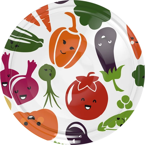 Víčko fi 66/4 zeleninové obličeje - 10 ks