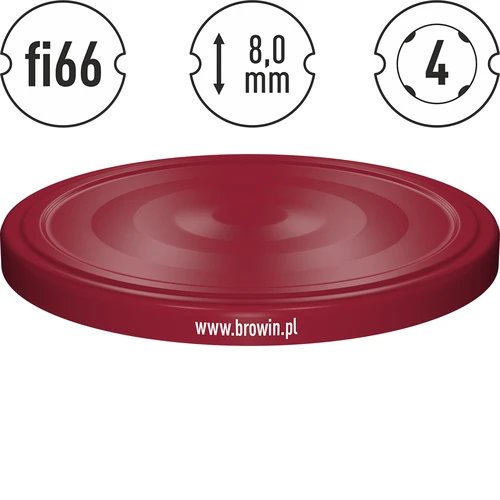Víčko fi 66 bordo - 10 ks. - 4