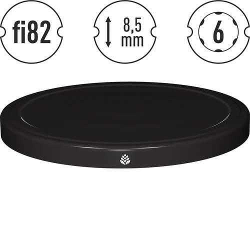 Víčko fi 82/6 černé - 10 ks - 4