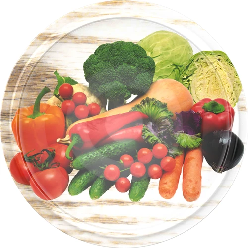 Víčko fi 82/6 zelenina na bílém pozadí - 10 ks