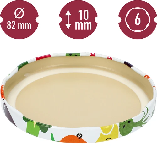 Víčko fi 82/6 zeleninové obličeje - 10 ks - 4