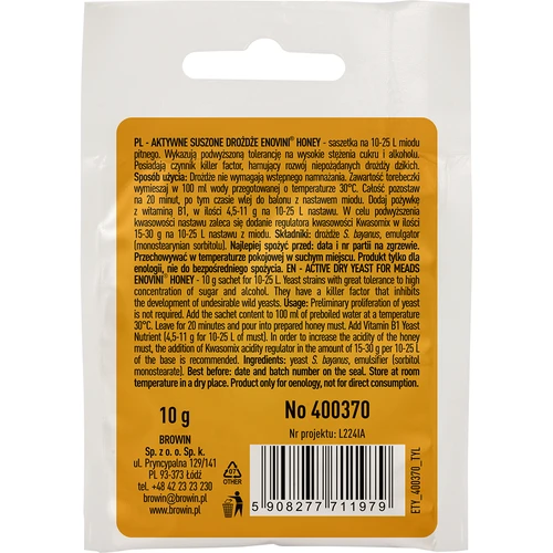 Vinařské kvasnice Enovini® HONEY, 10 g - 2
