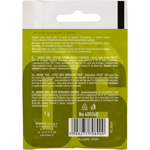 Vinné kvasnice Enovini® BAYA, 7 g - 2