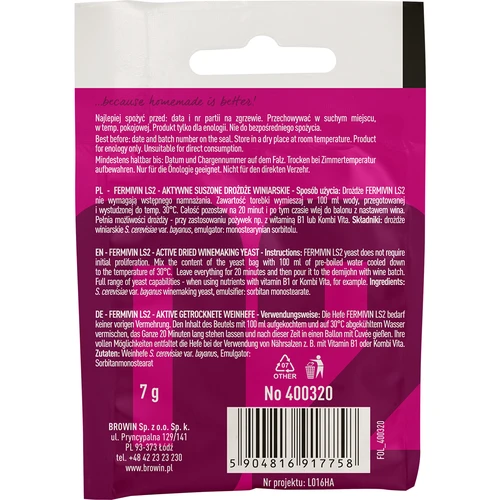 Vinné kvasnice Fermivin LS2, 7 g - 2