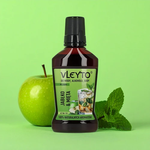 VLEYTO Máta & Jablko – chuťová esence s přírodními aromaty, 250 ml - 4