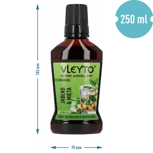 VLEYTO Máta & Jablko – chuťová esence s přírodními aromaty, 250 ml - 5