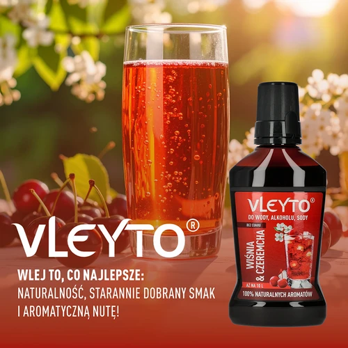 VLEYTO Třešeň & Střemcha – chuťová esence s přírodními aromaty, 250 ml - 6