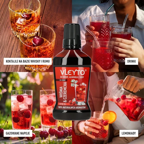 VLEYTO Třešeň & Střemcha – chuťová esence s přírodními aromaty, 250 ml - 7