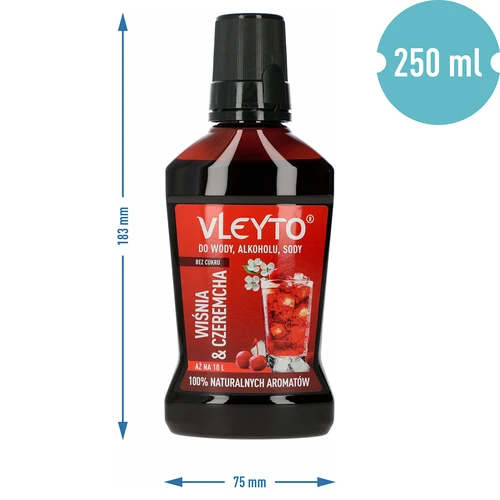 VLEYTO Třešeň & Střemcha – chuťová esence s přírodními aromaty, 250 ml - 5