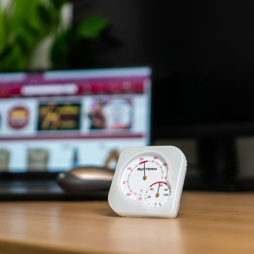 Vnitřní bimetalový teploměr s vlhkoměrem (-20 do +50°C), bílý - 6