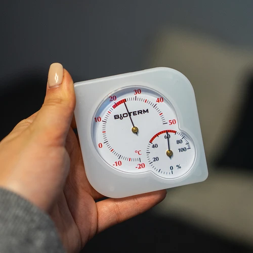 Vnitřní bimetalový teploměr s vlhkoměrem (-20 do +50°C), bílý - 8