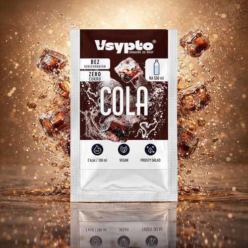 VSYPTO s příchutí coly – ochucovací prášek do vody, 3 g