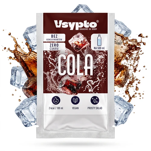 VSYPTO s příchutí coly – ochucovací prášek do vody, 3 g