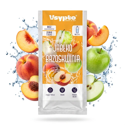 Vsypto s příchutí jablko-broskev, 9 g