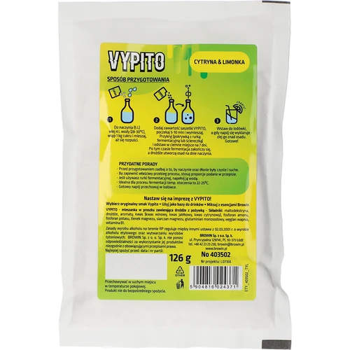 VYPITO 12%, sáček na 18 drinků - Citron & limetka, 126 g - 2