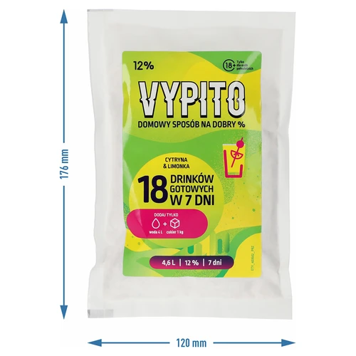 VYPITO 12%, sáček na 18 drinků - Citron & limetka, 126 g - 4