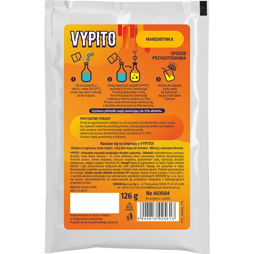 VYPITO 12%, sáček na 18 drinků - Mandarinka, 126g - 2
