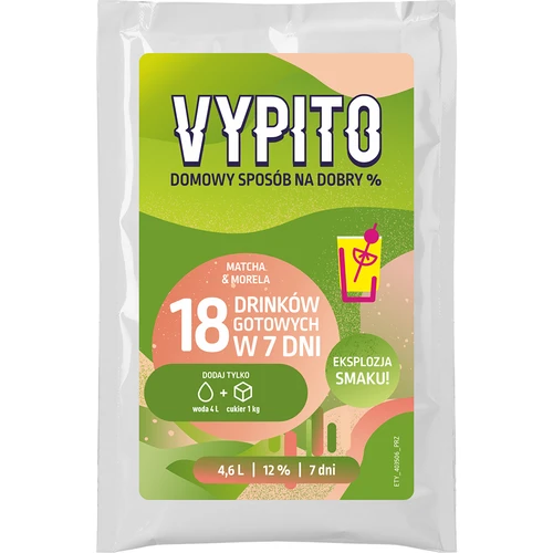 VYPITO 12%, sáček na 18 drinků - Matcha-Meruňka, 126g
