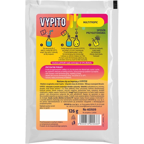 VYPITO 12 %, sáček na 18 drinků – Multitropic, 126 g - 2