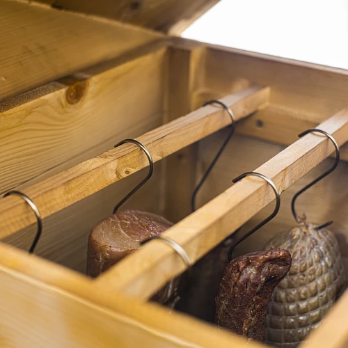 Zahradní dřevěná udírna 200 l – dragON Wood 100E s elektrickým topným modulem a řídicí jednotkou - 16