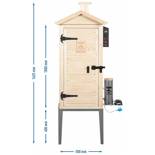 Zahradní dřevěná udírna 200 l – dragON Wood 100E s elektrickým topným modulem a řídicí jednotkou - 13