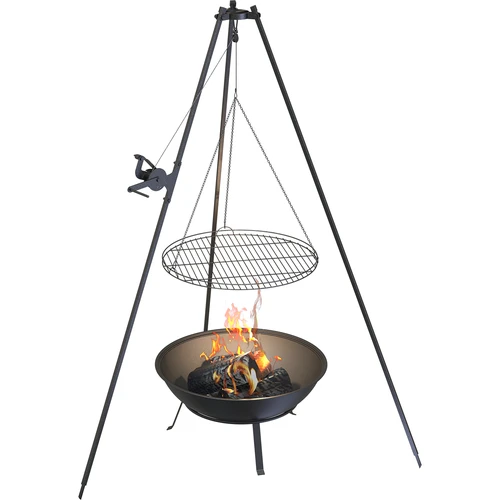 Zahradní ohniště s roštem, Ø55 cm, kulaté, mísa - 7