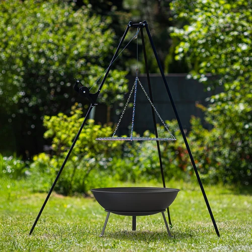 Zahradní ohniště s roštem, Ø55 cm, kulaté, mísa - 10