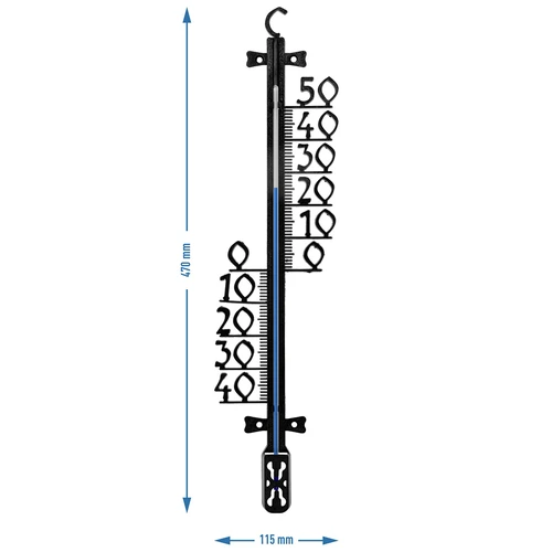 Zahradní teploměr (-40 až +50°C), 47cm - 3