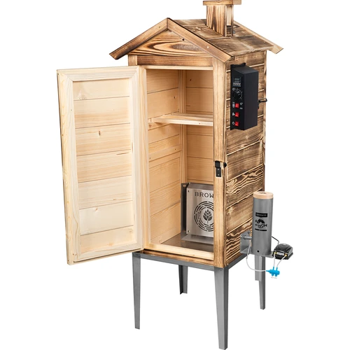 Zahradní udírna 200 l dragON Wood 100E – na dřevo, s elektrickým topným modulem a řídicí jednotkou - 3