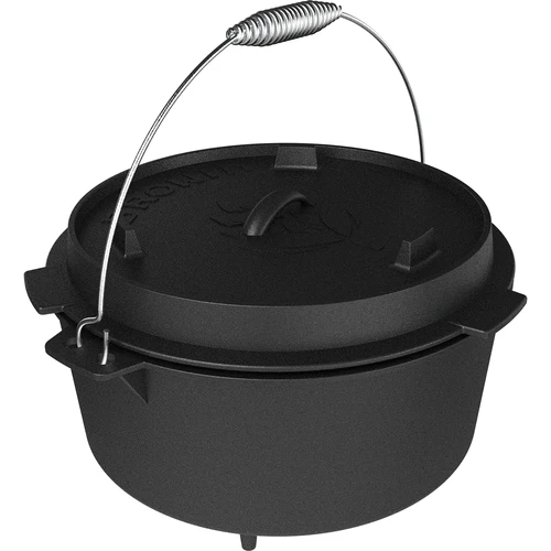 Závěsný litinový kotlík s pánví - 2