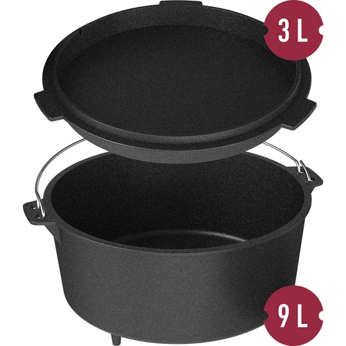 Závěsný litinový kotlík s pánví - 8