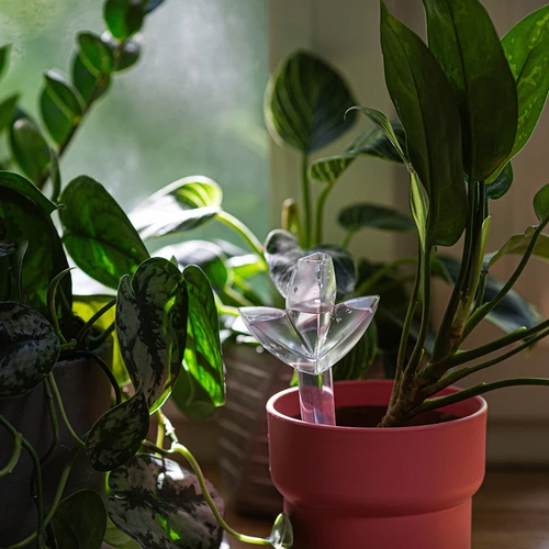 Zavlažovač rostlin – průhledný list s keramickou nožkou, 120 ml - 9