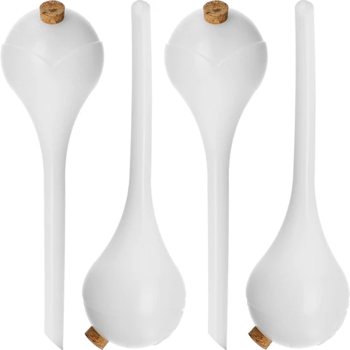 Zavlažovací koule pro rostliny, bílé poloprůhledné s korkem, 400 ml, 4 ks.