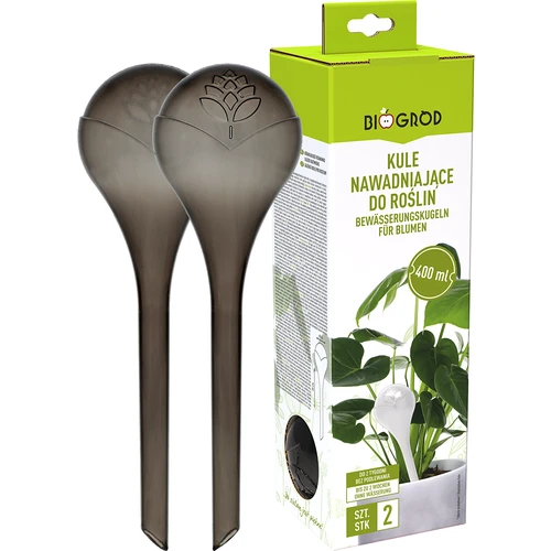 Zavlažovací koule pro rostliny, černé průhledné, 400 ml, 2 ks. - 3