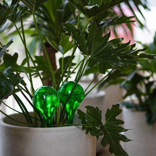 Zavlažovací koule pro rostliny, zelené průhledné, 400 ml, 4 ks - 12