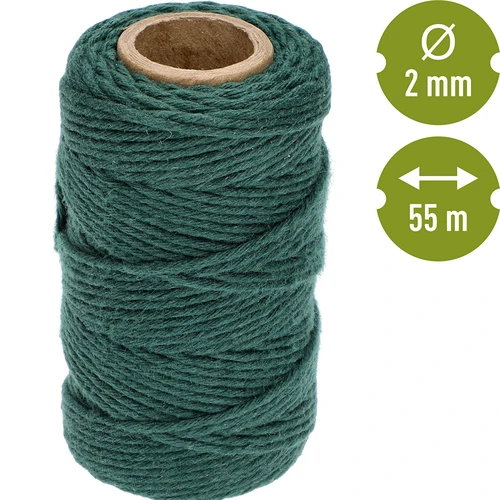 Zelený bavlněný provázek 2 mm/55 m/100 g - 4