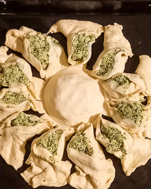 Kynutá hvězda se špenátem